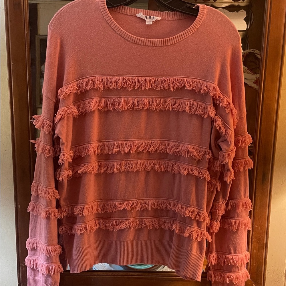 THML Pink Fringe Sweater